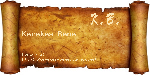 Kerekes Bene névjegykártya